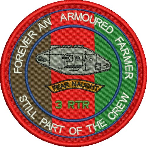 3 RTR ARMOURED FARMER EMBROIDERED BADGE